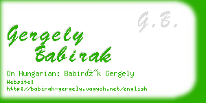 gergely babirak business card